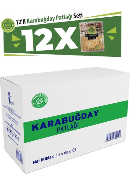 Karabuğday Patlağı Sade 12 Paket 88 gr