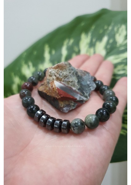 Sertifikalı Kan Taşı Doğal Taş Bileklik 8 mm ( Taş Hediyeli ) (Sezgileri Kuvvetlendirir) ( Aa Kalite ) fiyatları