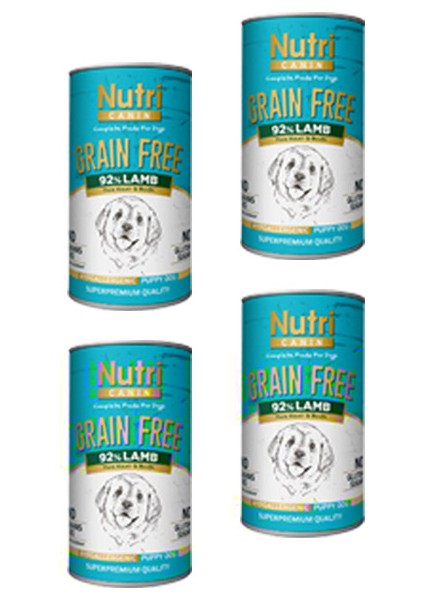 %92 Kuzu Etli 400gr Tahılsız Yavru Köpek Yaş Mam 4 Adet