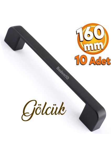 10 Adet Gölcük Oval (160 mm - 16 cm) Siyah Metal Mobilya Mutfak Çekmece Dolap Dolabı Kulbu Kulpu Kulpları