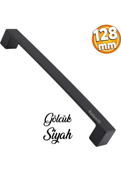 Bihter Mutfak Kulpu Çekmece Dolap Kapak Kulbu Metal Kulp Mobilya Dolabı Kulpları Siyah 128 mm
