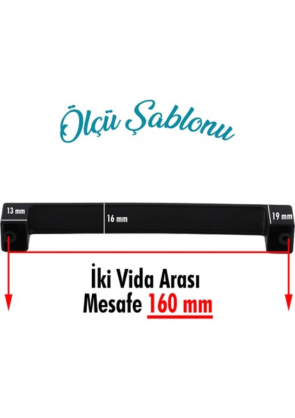 Bihter (160 mm - 16 cm) Siyah Metal Mobilya Mutfak Çekmece Dolabı Dolap Kapak Kulbu Kulpu Kulpları fırsatları