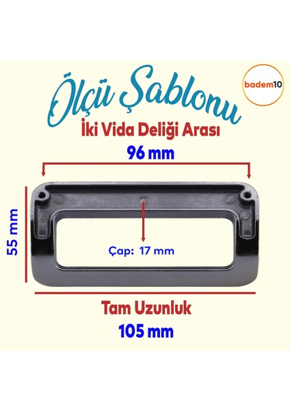 Bergen Metax Desenli Mobilya Mutfak Dolabı Çekmece Dolap Kapak Kulbu Metal Kulp Füme 96 mm fiyatları
