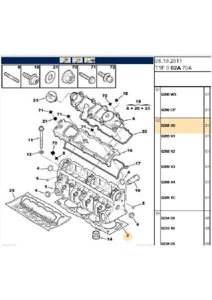 Silindir Kapak Contası 4tırnak Partner Berlingo Dw8 (0209X3-42173007)