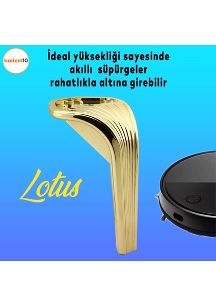 Lotus 6'lı Set Mobilya Tv Ünitesi Çekyat Koltuk Kanepe Destek Ayağı 16 Cm Altın Ayakları M8 Civatalı