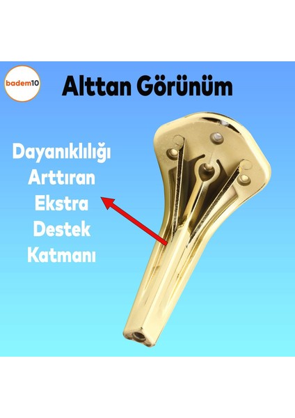 Lotus 6'lı Set Mobilya Tv Ünitesi Çekyat Koltuk Kanepe Destek Ayağı 16 Cm Altın Ayakları M8 Civatalı