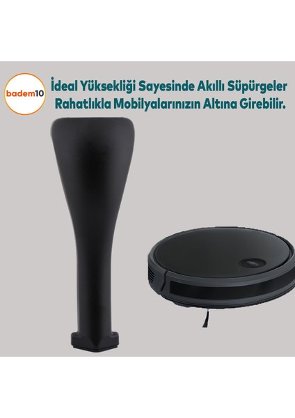 Sehpa Masa Puf Tabure Ünite Baza Koltuk Ayağı Mobilya Ayakları Ayağı Metal Ayakları 20 Cm Siyah