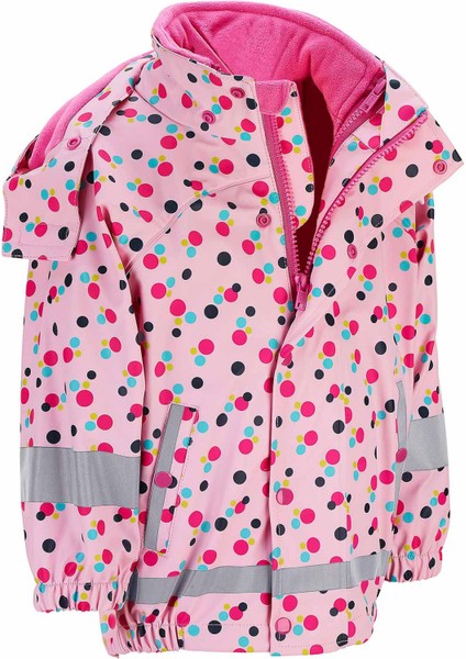 Kız Çocuk Polar Astarlı Yağmurluk Pembe indirimleri
