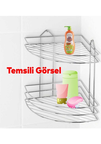 Oval Köşelik Small Banyo Krom 2 Katlı Şampuan Kese Sabun Duş Malzeme Estetik Köşe Raf Muhafaza fırsatları
