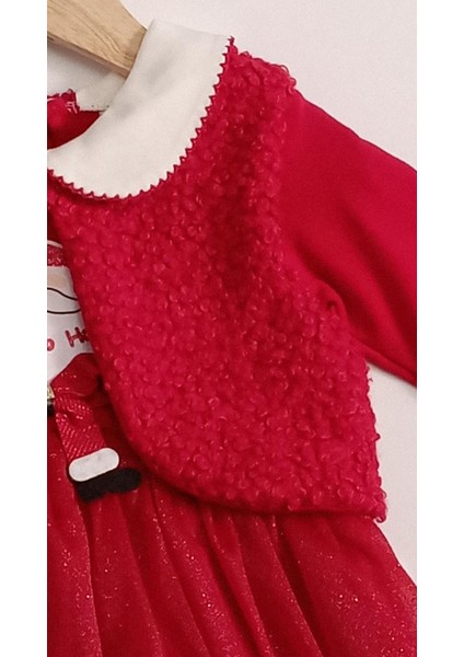 Kız Bebek Elbise Peluş Yelekli Noel Tasarım fiyatları