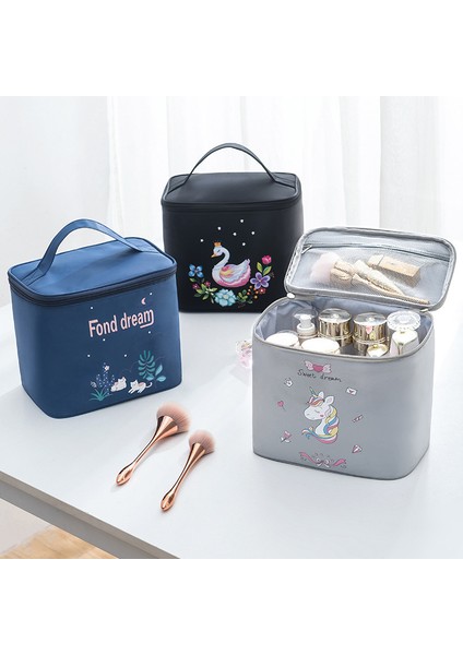 Unicorn Kozmetik Büyük Kapasiteli Su Geçirmez Artı Katlanabilir Taşınabilir Saklama Seyahat Kozmetik Makyaj Çantası (Yurt Dışından)