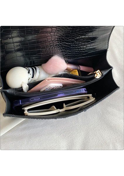 Timsah Desenli Kadın Omuz Degrade Küçük Arı Crossbody Hafif Lüks Kadın Çanta (Yurt Dışından) modelleri