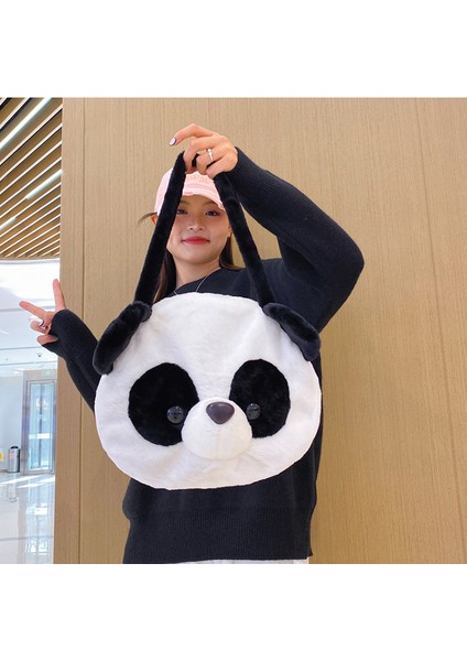 Stil Kadın Büyük Kapasiteli Dev Panda Peluş Sevimli Karikatür Gündelik Kişilik Çok Yönlü Omuz Çantası (Yurt Dışından) fiyatları