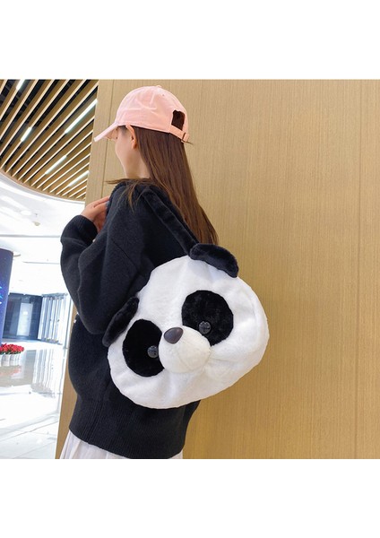 Stil Kadın Büyük Kapasiteli Dev Panda Peluş Sevimli Karikatür Gündelik Kişilik Çok Yönlü Omuz Çantası (Yurt Dışından) modelleri