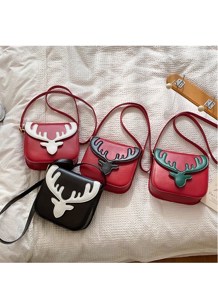 Noel Yaratıcı Kadın Noel Elk Orijinal Omuz ve Çok Yönlü Crossbody Çanta (Yurt Dışından)