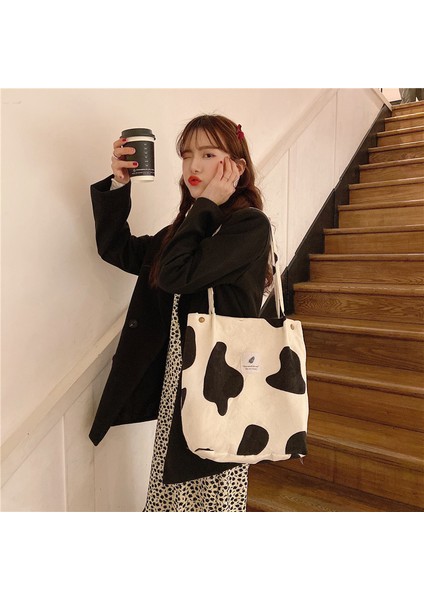 Kadın Kore Tarzı Kadife Dört Düğmeli Omuz Büyük Kapasiteli Sanatsal Omuz Kadın Öğrenci Alışveriş Çanta (Yurt Dışından) modelleri