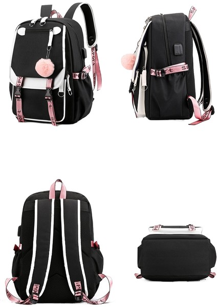 USB Şarj Sırt Öğrenci Okul Isı Transferi Baskılı Oxford Kumaş Su Geçirmez Sırt Çantası (Yurt Dışından) fırsatları