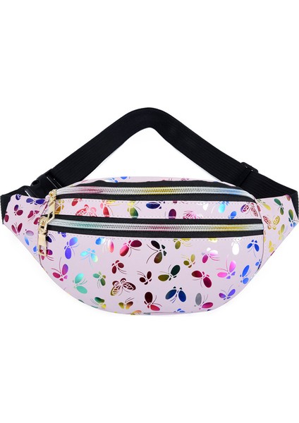 Çift Fermuarlı Bel Renkli Kadın Göğüs Pu Cep Telefonu Crossbody Çanta (Yurt Dışından)