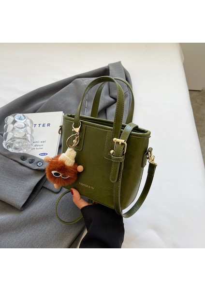Moda Çok Yönlü Omuz Çapraz Askılı Dokulu Taşınabilir Kova Çanta (Yurt Dışından)