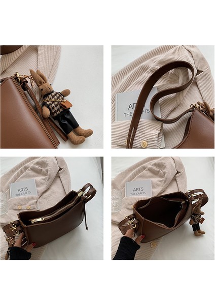 Moda Doku Omuz Büyük Kapasiteli Retro Kadın Crossbody Çanta (Yurt Dışından) indirimleri