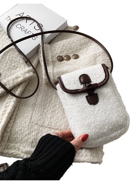 Kuzu Peluş Sonbahar ve Kış Popüler Crossbody Cep Telefonu Çanta (Yurt Dışından)