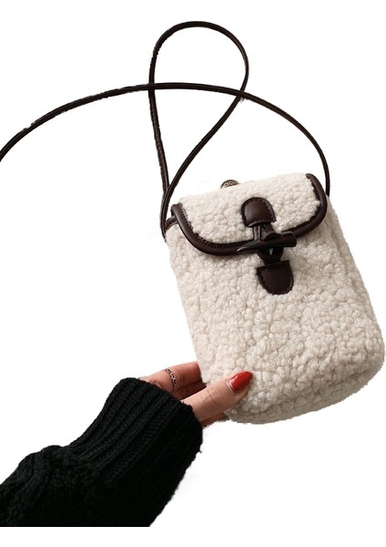 Kuzu Peluş Sonbahar ve Kış Popüler Crossbody Cep Telefonu Çanta (Yurt Dışından)