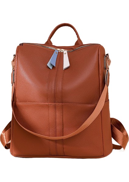 Kadın Sırt Hırsızlığa Karşı Iş Premium Retro Pu Sırt Çantası (Yurt Dışından)