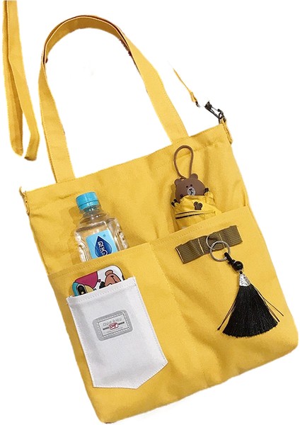 Kanvas Sonbahar ve Kış Çift Amaçlı Kalem Kutusu Crossbody Kanvas Çanta (Yurt Dışından)