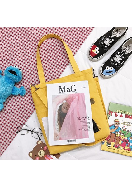 Kanvas Sonbahar ve Kış Çift Amaçlı Kalem Kutusu Crossbody Kanvas Çanta (Yurt Dışından)