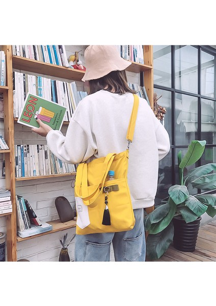 Kanvas Sonbahar ve Kış Çift Amaçlı Kalem Kutusu Crossbody Kanvas Çanta (Yurt Dışından)