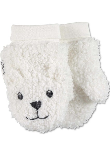 Unisex Bebek Eldiven Ekru