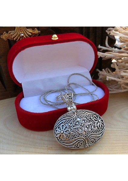 Midyat Yöresel Işleme Telkari Gümüş Üçlü Set