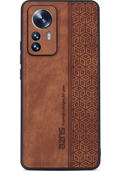 Xiaomi 12 Lite 5g Için Fall Anti Telefon Kasası, Şık Desen Baskılı Pu Deri+Tpu Telefon Koruyucu Kabuk-Kahverengi (Yurt Dışından)