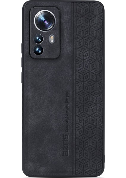 Xiaomi 12 Lite 5g Için Fall Anti Telefon Kasası, Şık Desen Baskılı Pu Deri+Tpu Telefon Koruyucu Kabuk-Black (Yurt Dışından)