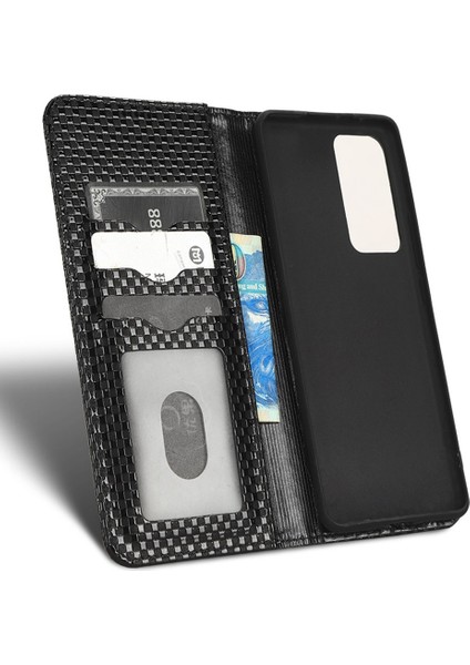 Xiaomi Için 12 Lite 5g Anti-Çizelge Anti-Slatch Telefon Kılıfı Manyetik Izgara Doku Pu Deri Stand Telefon Cüzdan Kapak Black (Yurt Dışından) fırsatları