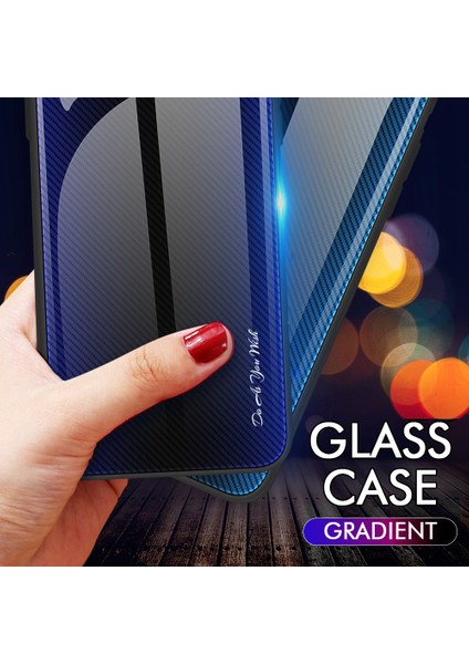 Xiaomi Poco M4 Için 5g Fingerprint Karbon Fiber Doku Telefon Kapağı Temperli Cam+Tpu Anti-Çizelge Cep Telefonu Kılıf Baby Mavi (Yurt Dışından) fırsatları