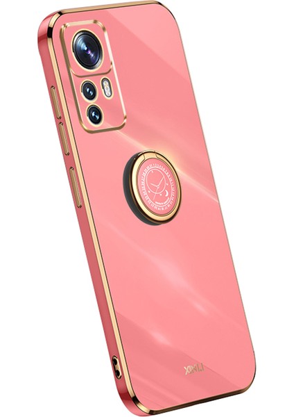 Xiaomi Için Xinli 12T Pro 5g Elektrapılaşma Cep Telefonu Kapak Yüzük Tutucu Kickstand Tpu Telefon Vaka-Kırmızı (Yurt Dışından)
