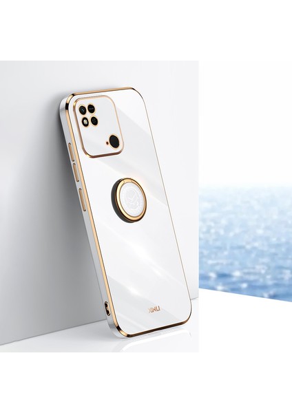 Xiaomi Redmi Için Xinli 10C 4g Telefon Kılıfı Elektrokaplama Altın Kenar Yüzük Tutucu Kickstand Tpu Telefon Kapak-Beyaz (Yurt Dışından) indirimleri