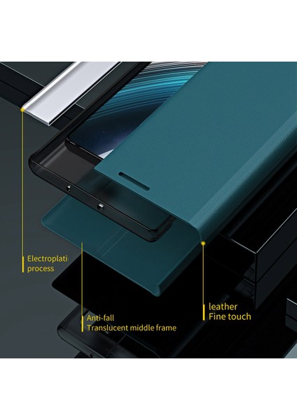 Xiaomi Için Poco F4 5g/redmi K40S 5g Folio Flip Pu Deri Stand Otomatik Emilim Elektroduation Cep Telefonu Kapak Yeşil (Yurt Dışından) fırsatları