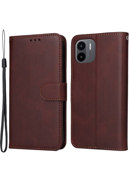 Xiaomi Için Redmi A1 4g/a2 4g Buzağı Dokusu Pu Deri Dergisi Folio Flip Case Manyetik Toka Telefon Cüzdan Kapak Kılıfı (Yurt Dışından)