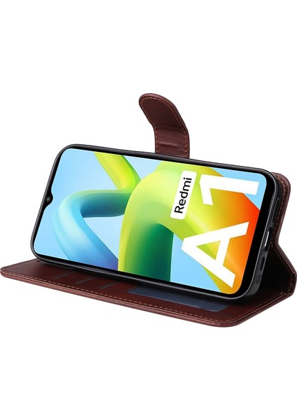 Xiaomi Için Redmi A1 4g/a2 4g Buzağı Dokusu Pu Deri Dergisi Folio Flip Case Manyetik Toka Telefon Cüzdan Kapak Kılıfı (Yurt Dışından)