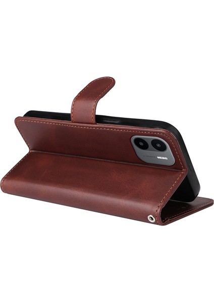 Xiaomi Için Redmi A1 4g/a2 4g Buzağı Dokusu Pu Deri Dergisi Folio Flip Case Manyetik Toka Telefon Cüzdan Kapak Kılıfı (Yurt Dışından)