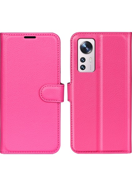 Xiaomi Için 12 Lite Litchi Doku Telefon Kılıfı Pu Deri+Tpu Ayarlanabilir Stand Cüzdan Koruyucu Telefon Kapak Çizgisi (Yurt Dışından)