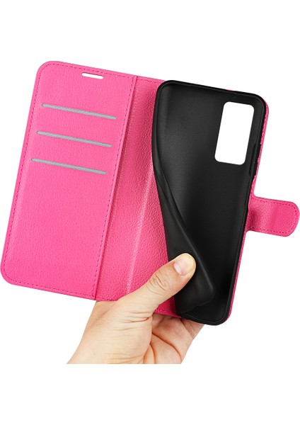 Xiaomi Için 12 Lite Litchi Doku Telefon Kılıfı Pu Deri+Tpu Ayarlanabilir Stand Cüzdan Koruyucu Telefon Kapak Çizgisi (Yurt Dışından)
