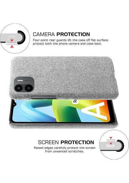 Xiaomi Redmi A1 4g/a2 4g Bez Doku Doku Anti Dalgalı Telefon Kılıfı Düz ​​renk Sert Pc Koruyucu Kapak Işık Gri (Yurt Dışından) indirimleri