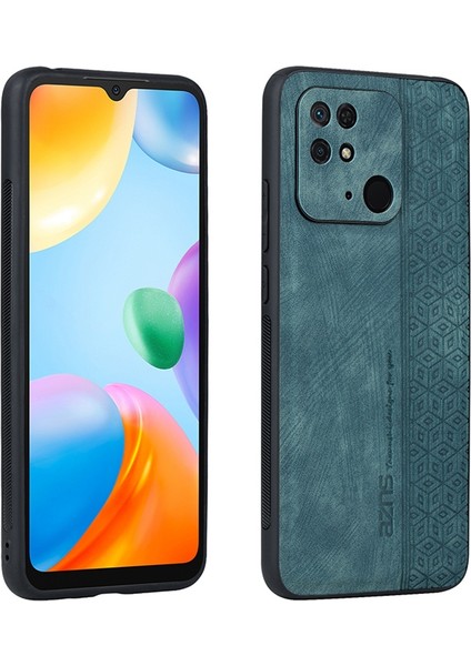 Xiaomi Redmi 10C 4g Slip Yan Yana Telefon Kasası Baskılı Pu Desen Kaplamalı Tpu Anti-Çizik Arka Kapak Yeşili (Yurt Dışından)