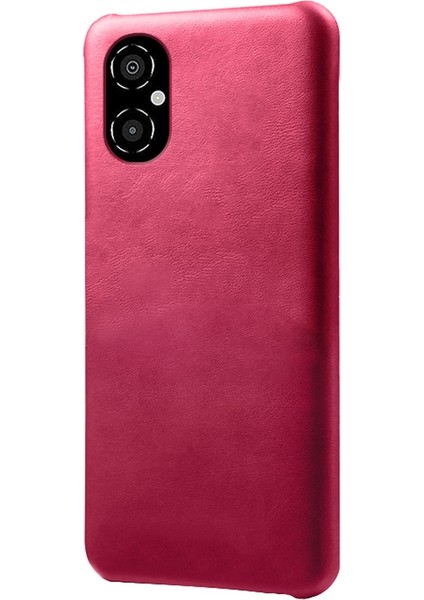 Xiaomi Için Poco M4 Için 5g Buzağı Dokulu Pu Deri Kaplama Sert Pc Şok Geçirmez Cep Telefon Kılıfı Koruyucu Kabuk Rose (Yurt Dışından)