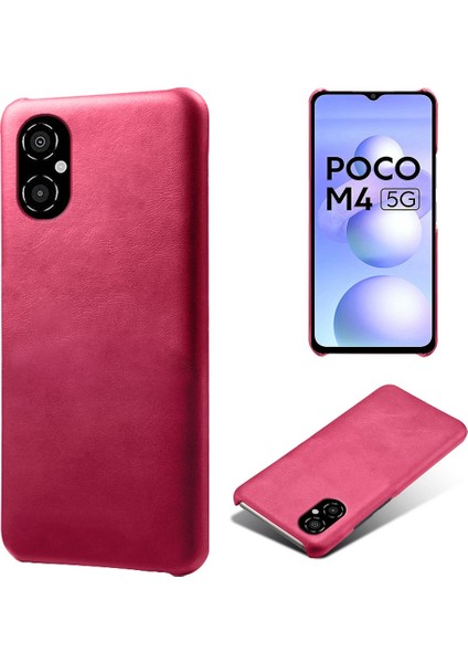 Xiaomi Için Poco M4 Için 5g Buzağı Dokulu Pu Deri Kaplama Sert Pc Şok Geçirmez Cep Telefon Kılıfı Koruyucu Kabuk Rose (Yurt Dışından) fiyatları