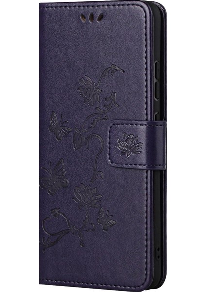 Xiaomi 12T 5g/redmi K50 Ultra 5G/12T Pro 5g Kelebek Çiçek Baskılı Pu Deri Telefon Kılıf Cüzdan Stand Tam Koruma Kapak-Dark Mor (Yurt Dışından) fırsatları