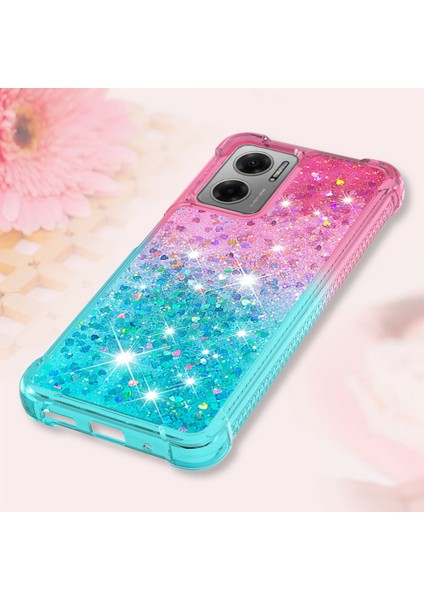 Xiaomi Poco M4 5g/redmi Için Not 11E 5g/redmi 10 5g/redmi 10 Prime+ 5g, Yb Quicksand Esnek Tpu Glitter Sparkle Telefon Kılıfı Gradyan Renk Yüzen Sıvı Quicksand Cover-Pink/sky-Mavi (Yurt Dışından) indirimleri